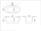1500x720x590mm Oval Bathtub Freestanding Acrylic Apron White Bath Tub - NZHomeware