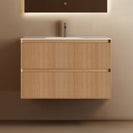 Cavon 750X470X560mm Plywood Fluted Light Oak Wall Hung Vanity - NZHomeware