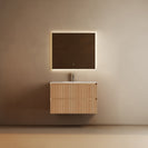 Cavon 750X470X560mm Plywood Fluted Light Oak Wall Hung Vanity - NZHomeware