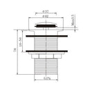 Chrome 32/40mm Solid Brass Basin Pop Up Waste with NO Overflow - NZHomeware