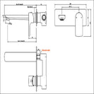 Chrome Bathtub/Basin Wall Mixer With Spout Wall Mounted Color Up Extend - NZHomeware