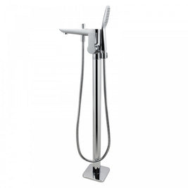 Chrome Freestanding Bathtub Mixer with Handheld Shower Spout Floor Mounted - NZHomeware