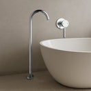 Chrome Freestanding Floor Mounted Bath Filler with Mixer | Solid Brass Bath Tap Set NZ - NZHomeware