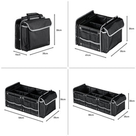 Collapsible Trunk Organizer with Cooler – Heavy - Duty, 2–3 Compartments, 6 Pockets, 25kg Load - NZHomeware