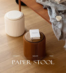 Creative Fashion Kraft Paper Stool Portable Folding Chair Foot Stool Shoe Bench Brown - NZHomeware