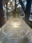 D300*H230mm V shape Vintage Glass Pendant light On Antique Brass Fitting - NZHomeware