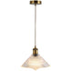 D300*H230mm V shape Vintage Glass Pendant light On Antique Brass Fitting - NZHomeware