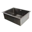 Dark Grey Stainless Steel Kitchen Sink 600x450mm, Top/Undermount, Single Bowl with Overflow - NZHomeware