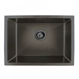 Dark Grey Stainless Steel Kitchen Sink 600x450mm, Top/Undermount, Single Bowl with Overflow - NZHomeware