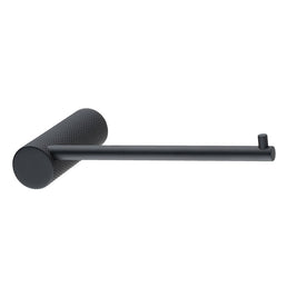 Diamora Luxury Knurled Bathroom Toilet Paper Hook Roll Tissue Holder Round Stainless Steel Black - NZHomeware