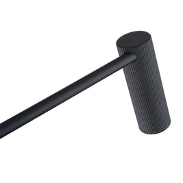 Diamora Luxury Knurled Bathroom Toilet Paper Hook Roll Tissue Holder Round Stainless Steel Black - NZHomeware