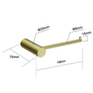 Diamora Luxury Knurled Bathroom Toilet Paper Hook Roll Tissue Holder Round Stainless Steel Brushed Yellow Gold - NZHomeware