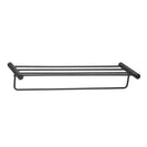 Diamora Luxury Knurled Black Towel Rack With Hanging Rail Bath Towel Shelf Storage - NZHomeware