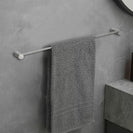 Diamora Luxury Knurled Brushed Nickel Single Towel Rack Rail 600mm - NZHomeware