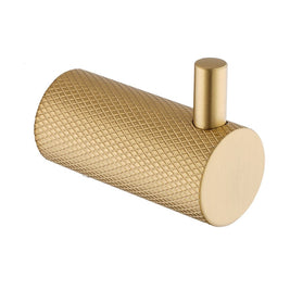 Diamora Luxury Knurled Robe Hook Brushed Yellow Gold Stainless Steel 304 - NZHomeware