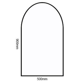 900x500x20mm Black Aluminum Framed Half Circle Mirror Decorative Wall Mirror Arch Mirror - NZHomeware