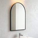 900x500x20mm Black Aluminum Framed Half Circle Mirror Decorative Wall Mirror Arch Mirror - NZHomeware