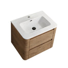 BROOKLYN 600MM Wall Hung Curved Edge Plywood Vanity-Light Oak