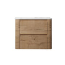 BROOKLYN 600MM Wall Hung Curved Edge Plywood Vanity-Light Oak