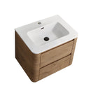 BROOKLYN 600MM Wall Hung Curved Edge Plywood Vanity-Light Oak - NZHomeware