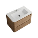 BROOKLYN 750MM Wall Hung Curved Edge Plywood Vanity-Light Oak