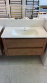 BROOKLYN 900MM Wall Hung Curved Edge Plywood Vanity-Light Oak