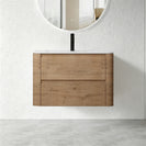 BROOKLYN 750MM Wall Hung Curved Edge Plywood Vanity-Light Oak
