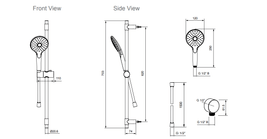 Englefield Studio Pin Slide Shower-Brushed Nickel - NZHomeware