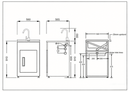 Aquatica Laundry Tub 560mm, Door Model with Centre Mixer - NZHomeware