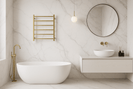 750Hx500Wx120D Gold Electric Heated Towel Rack 7 Bars - NZHomeware