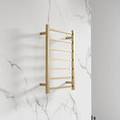 750Hx500Wx120D Gold Electric Heated Towel Rack 7 Bars - NZHomeware