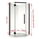 900*900*1950mm Black Frameless Diamond Shower Box - NZHomeware