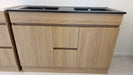 DNF 1200X460X830MM PLYWOOD FLOOR STANDING VANITY - LIGHT OAK WITH DOUBLE CERAMIC TOP - NZHomeware