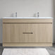 DNF 1200X460X830MM PLYWOOD FLOOR STANDING VANITY - LIGHT OAK WITH DOUBLE CERAMIC TOP - NZHomeware