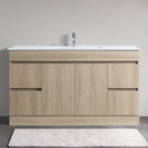 DNF 1200X460X830MM PLYWOOD FLOOR STANDING VANITY - LIGHT OAK WITH SINGLE CERAMIC TOP - NZHomeware