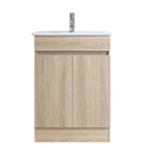 DNF 600X460X830MM PLYWOOD FLOOR STANDING VANITY - LIGHT OAK WITH CERAMIC TOP - NZHomeware