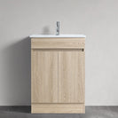 DNF 600X460X830MM PLYWOOD FLOOR STANDING VANITY - LIGHT OAK WITH CERAMIC TOP - NZHomeware