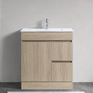 DNF 750X460X830MM PLYWOOD FLOOR STANDING VANITY - LIGHT OAK WITH CERAMIC TOP - NZHomeware