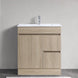 DNF 750X460X830MM PLYWOOD FLOOR STANDING VANITY - LIGHT OAK WITH CERAMIC TOP - NZHomeware