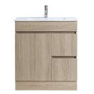 DNF 750X460X830MM PLYWOOD FLOOR STANDING VANITY - LIGHT OAK WITH CERAMIC TOP - NZHomeware