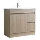 DNF 900X460X830MM PLYWOOD FLOOR STANDING VANITY - LIGHT OAK WITH CERAMIC TOP - NZHomeware