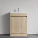 DNF SLIM 600X360X830MM PLYWOOD FLOOR STANDING VANITY - LIGHT OAK WITH CERAMIC TOP - NZHomeware