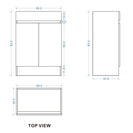 DNF SLIM 600X360X830MM PLYWOOD FLOOR STANDING VANITY - LIGHT OAK WITH CERAMIC TOP - NZHomeware
