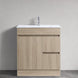 DNF SLIM 750X360X830MM PLYWOOD FLOOR STANDING VANITY - LIGHT OAK WITH CERAMIC TOP - NZHomeware