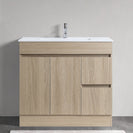 DNF SLIM 900X360X830MM PLYWOOD FLOOR STANDING VANITY - LIGHT OAK WITH CERAMIC TOP - NZHomeware