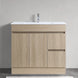 DNF SLIM 900X360X830MM PLYWOOD FLOOR STANDING VANITY - LIGHT OAK WITH CERAMIC TOP - NZHomeware