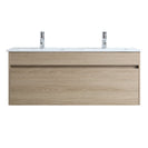 DNW 1200X460X480MM Plywood Wall Hung Vanity - Light Oak With Double Ceramic Top - NZHomeware