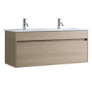 DNW 1200X460X480MM Plywood Wall Hung Vanity - Light Oak With Double Ceramic Top - NZHomeware