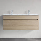 DNW 1200X460X480MM Plywood Wall Hung Vanity - Light Oak With Double Ceramic Top - NZHomeware