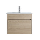 DNW 600X460X480MM Plywood Wall Hung Vanity - Light Oak With Ceramic Top - NZHomeware
